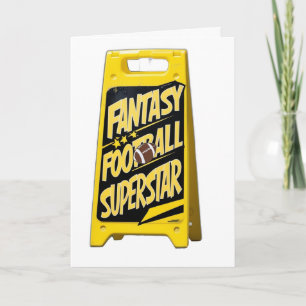 Fantasy football yellow plastic floor sign card