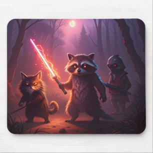 Fantasy Forest Animal Adventure Art Mouse Mat