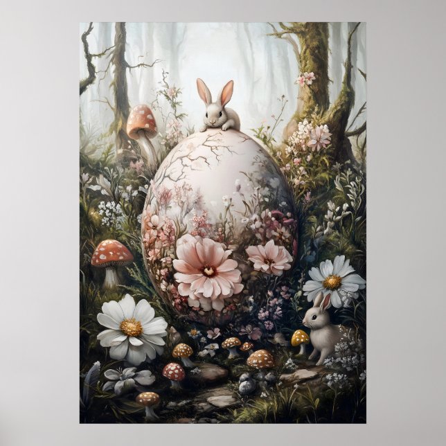 Fantasy Forest Nature Giant Egg Wall Art (Front)