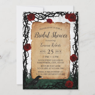 Fantasy Forest Rose & Thorn Bridal Shower Invitation