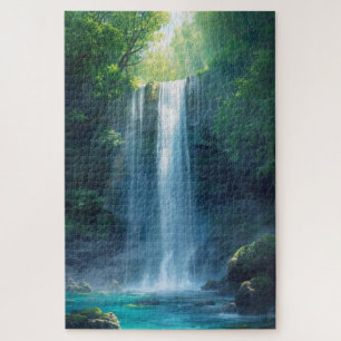 Fantasy Forest Waterfall Jigsaw Puzzle