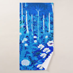 Fantasy Forest with Flowers and Birds Bath Towel Set