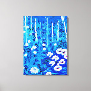 Fantasy Forest with Flowers and Birds Canvas Print
