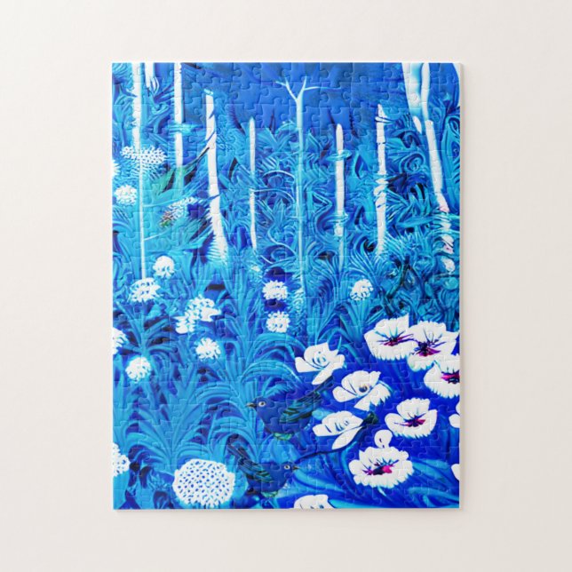 Fantasy Forest with Flowers and Birds Jigsaw Puzzle (Vertical)
