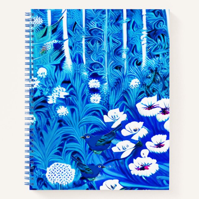 Fantasy Forest with Flowers and Birds Journal (Front)