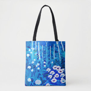 Fantasy Forest with Flowers and Birds Tote Bag