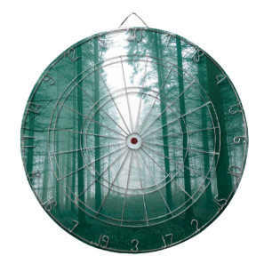 Fantasy forest with fog in Green Dartboard
