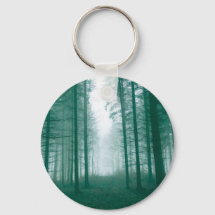 Fantasy forest with fog in Green Key Ring