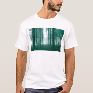 Fantasy forest with fog in Green T-Shirt
