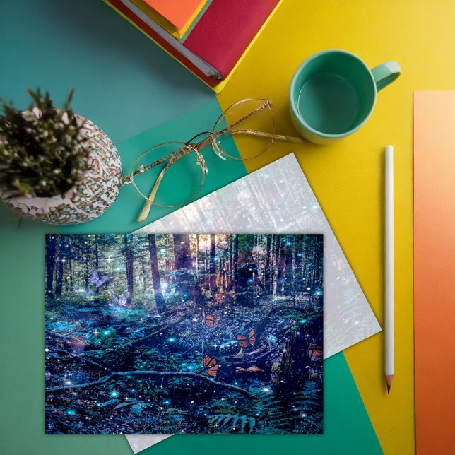 Fantasy Forest Woodland Butterflies Thank You Card (Creator Uploaded)