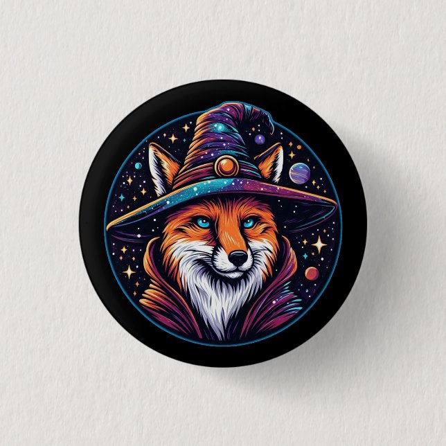 Fantasy Fox - Celestial Wizard 3 Cm Round Badge (Front)