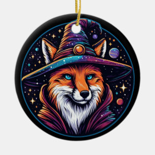 Fantasy Fox - Celestial Wizard Ceramic Tree Decoration