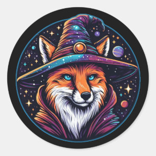 Fantasy Fox - Celestial Wizard Classic Round Sticker