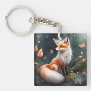 Fantasy Fox Nature Art Key Ring