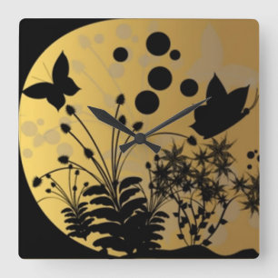 Fantasy Garden Silhouette Wall Clock