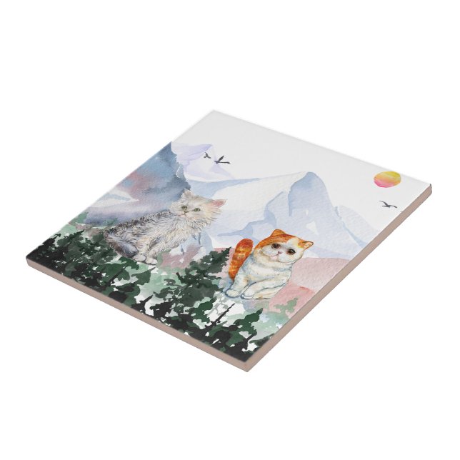 fantasy giant cats in the mountains   tile (Side)