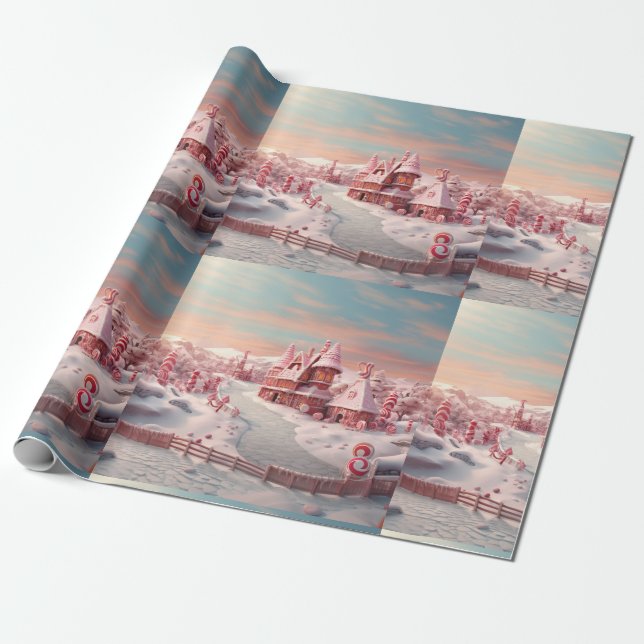 Fantasy Gingerbread House with Candies 4  Wrapping Paper (Unrolled)