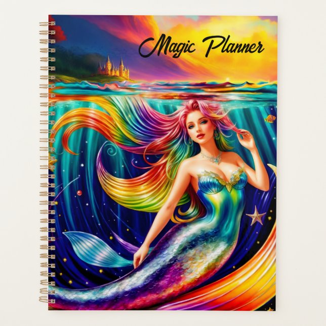 Fantasy Girl Mermaid Water Nature Nymph Lovely Planner (Front)
