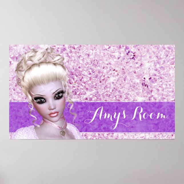 Fantasy Girly Blond Diamond Girl Poster (Front)