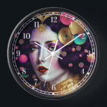 Fantasy Glam Woman Pop Art Clock<br><div class="desc">Fantasy art products by The Lunarium.</div>