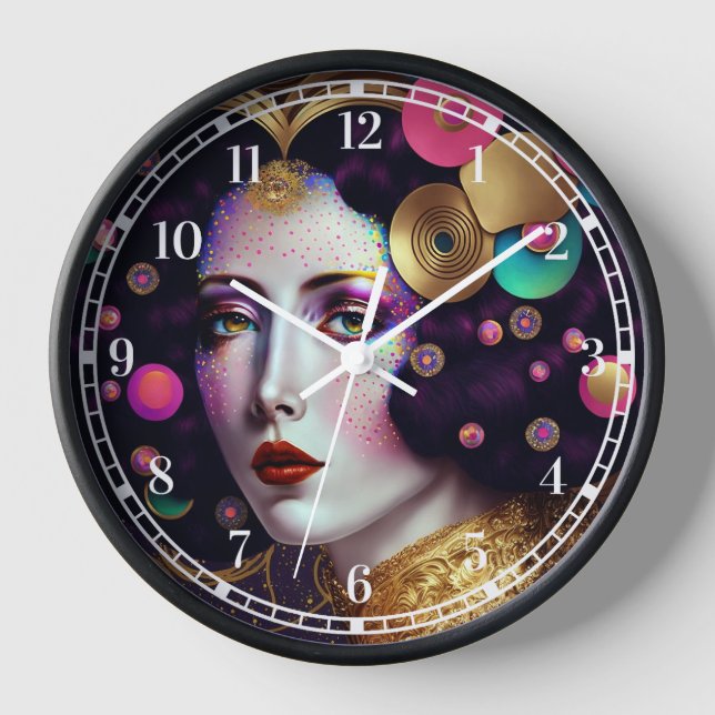 Fantasy Glam Woman Pop Art Clock (Front)