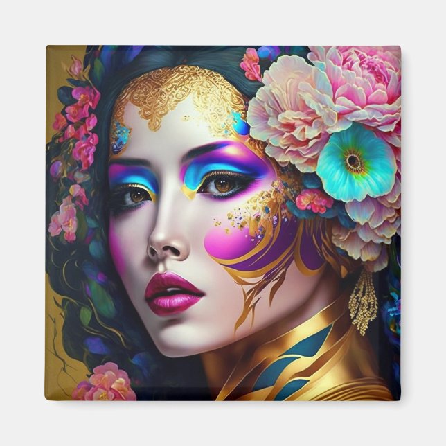 Fantasy Glam Woman Pop Art Magnet (Front)