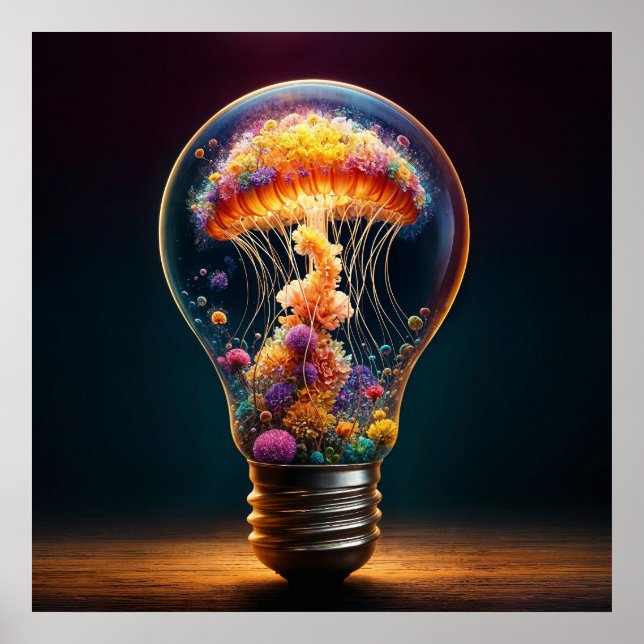 Fantasy glass bulb aquatic luminous creativity poster (Front)