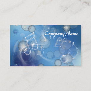 Fantasy Glass Music Notes Business Card