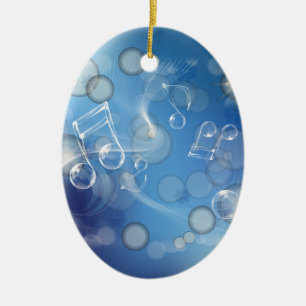Fantasy Glass Music Notes Ceramic Tree Decoration