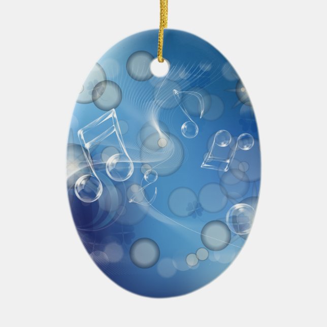 Fantasy Glass Music Notes Ceramic Tree Decoration (Front)