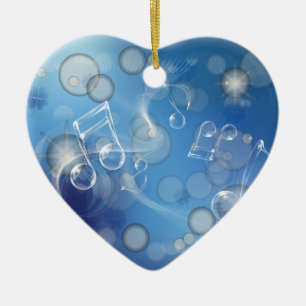 Fantasy Glass Music Notes Ceramic Tree Decoration
