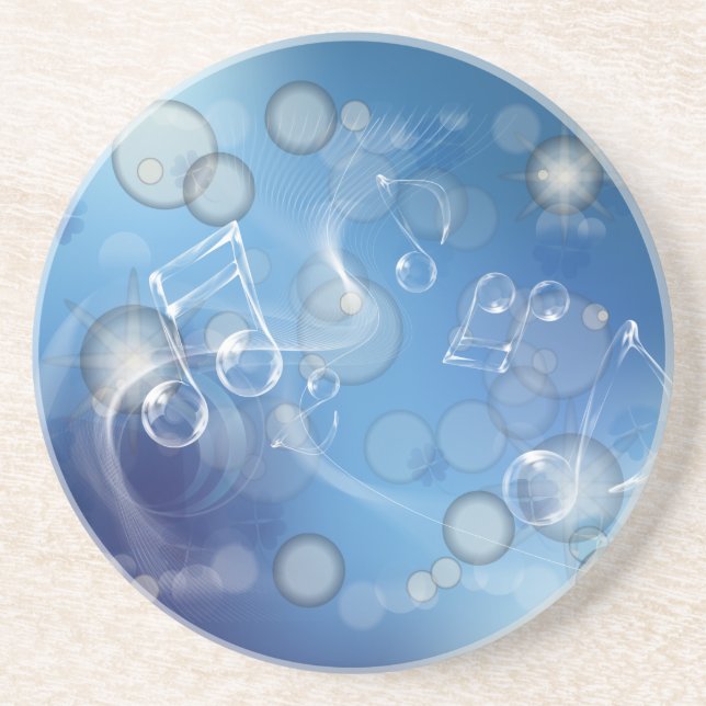 Fantasy Glass Music Notes Coaster (Front)