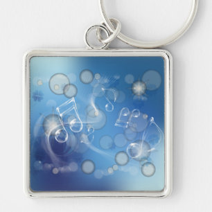 Fantasy Glass Music Notes Key Ring