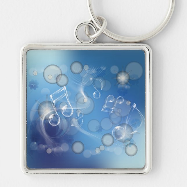 Fantasy Glass Music Notes Key Ring (Front)