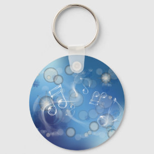 Fantasy Glass Music Notes Key Ring