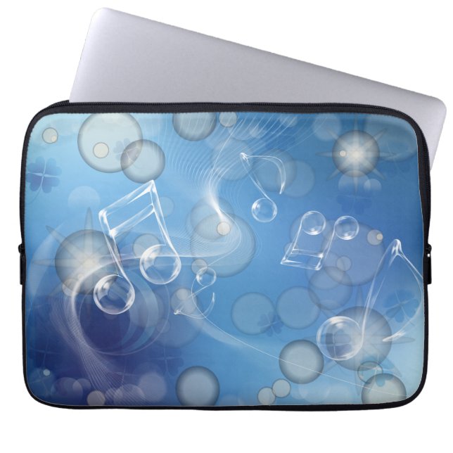 Fantasy Glass Music Notes Laptop Sleeve (Front)