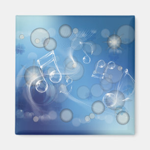 Fantasy Glass Music Notes Magnet