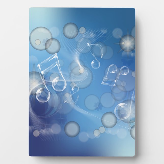 Fantasy Glass Music Notes Plaque (Front)