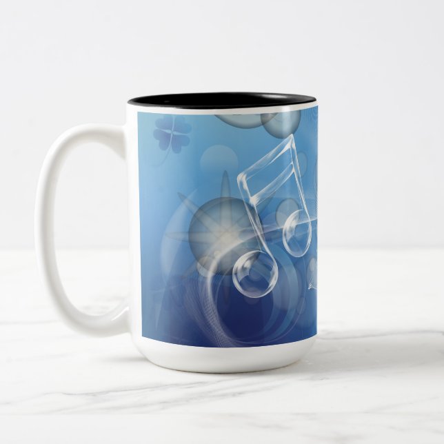 Fantasy Glass Music Notes Two-Tone Coffee Mug (Left)