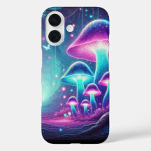 Fantasy Glowing Mushrooms in an Enchanted Forest