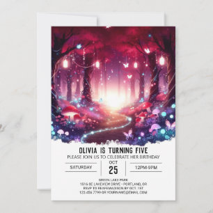 Fantasy Glowing Woodland Digital Birthday Invitation