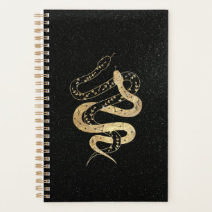 Fantasy Gold and Black Mystical Snakes  Planner