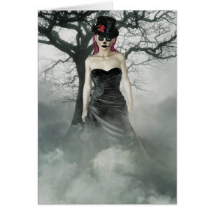 Fantasy goth female greeting card