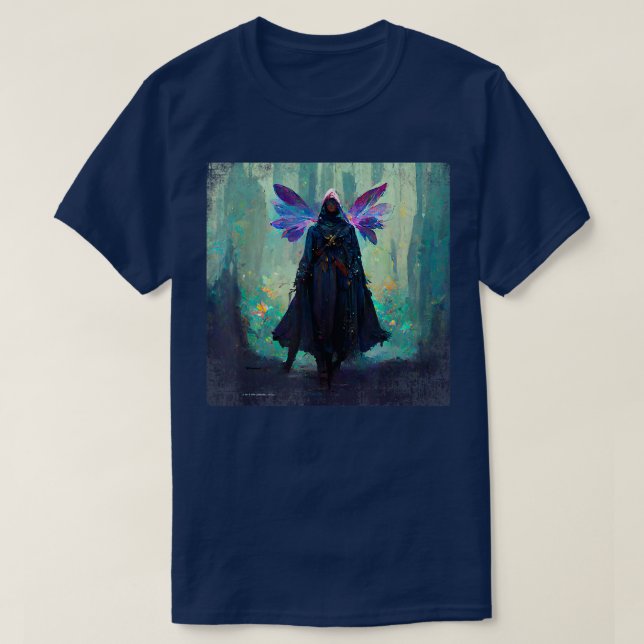 Fantasy Gothic Witch Fea Faery Mage Woods Fairy Ma T-Shirt (Design Front)