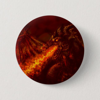 Fantasy Great Red Dragon Breathing Fire 6 Cm Round Badge