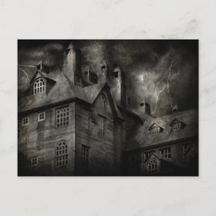 Fantasy - Haunted - It was a dark and stormy night Postcard