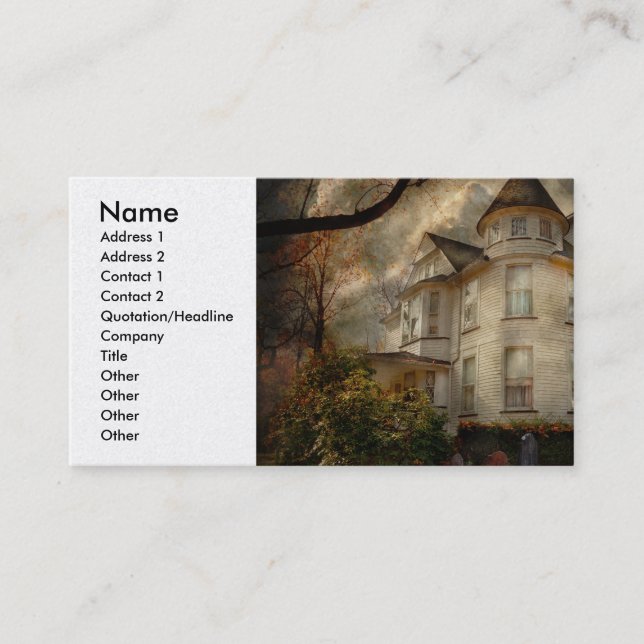 Fantasy - Haunted - The Caretakers House Business Card (Front)