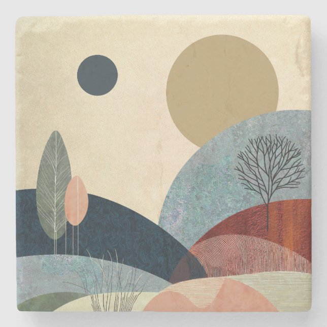 Fantasy Hills Landscape Stone Coaster (Front)