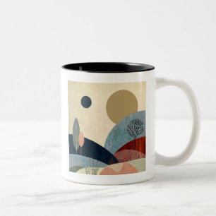 Fantasy Hills Landscape Two-Tone Coffee Mug