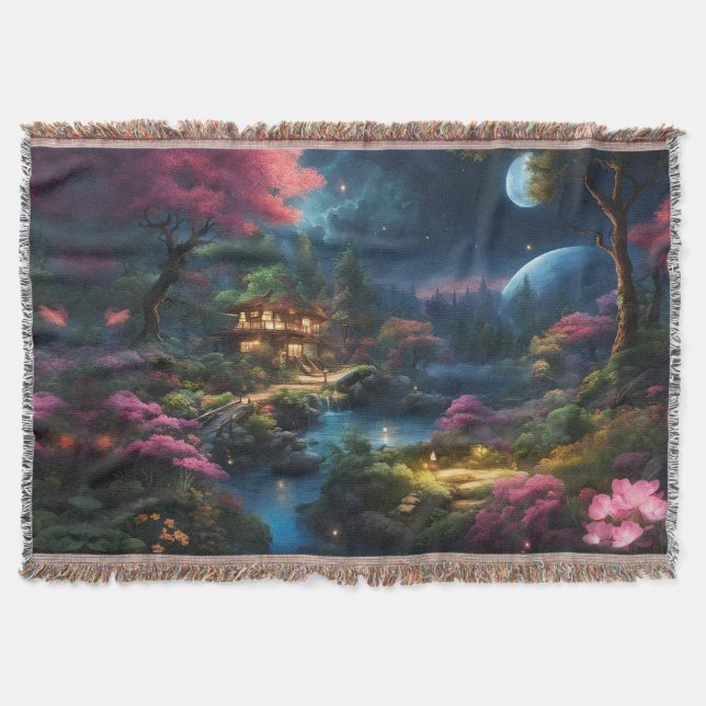 Fantasy Home and Garden Throw Blanket (Front)
